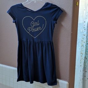 Carter's Girls Size 8 GIRL POWER Navy Blue Dress